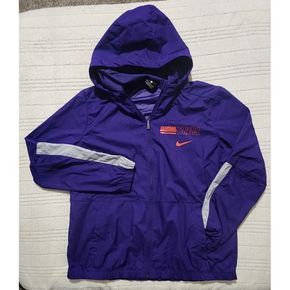 Clemson Tigers Jacket Women College Purple Nike Dri Fit Full Zip Hood‎ M